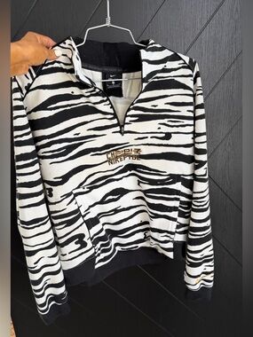 Nike Black and White Zebra Quarter-Zip Pullover